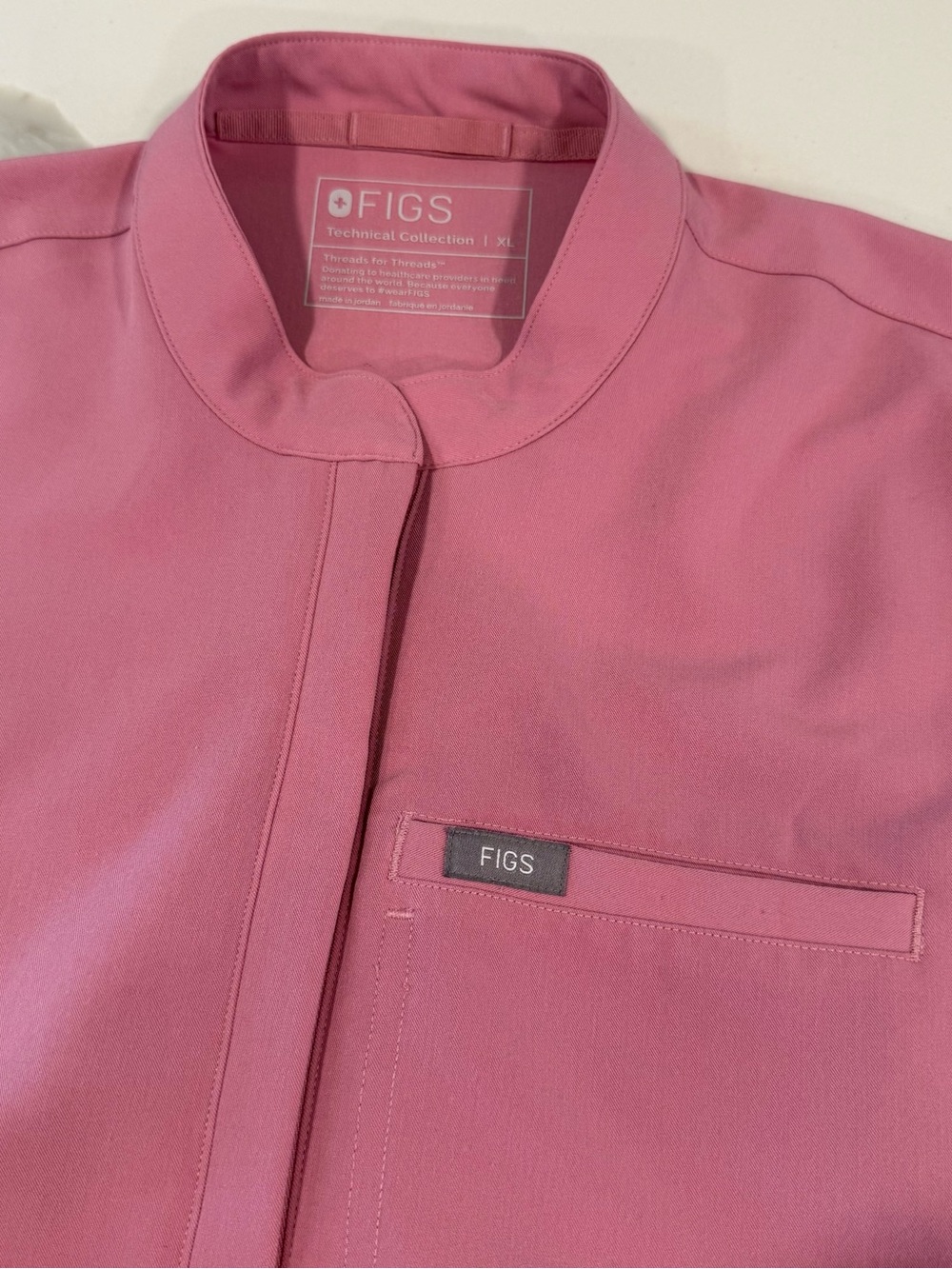 Figs women's Montex scrub top size XL PINK Short sleeve 1000836 FLAWS NOTED